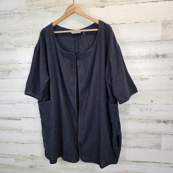 Soft Surroundings Womens Relaxed Open Front Cardigan Sz XL Petite Lagenlook - Picture 2 of 11